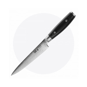 Нож кухонный для тонкой нарезки 18 см, Sujihiki, дамасская сталь, серия Ran, YAXELL, Япония, Ножи филейные